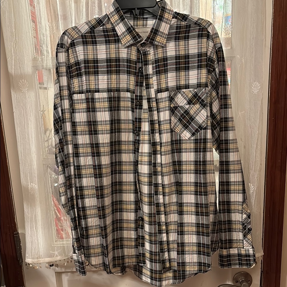 Billy Reid Black and White Casual Button Down Shirt